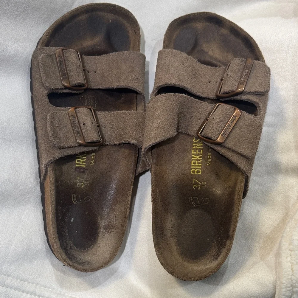 Birkenstock Kids Suede Brown Sandals